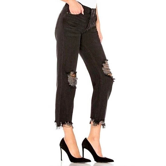 Free People Maggie Mid-Rise Straight Leg Jeans - Picture 1 of 7